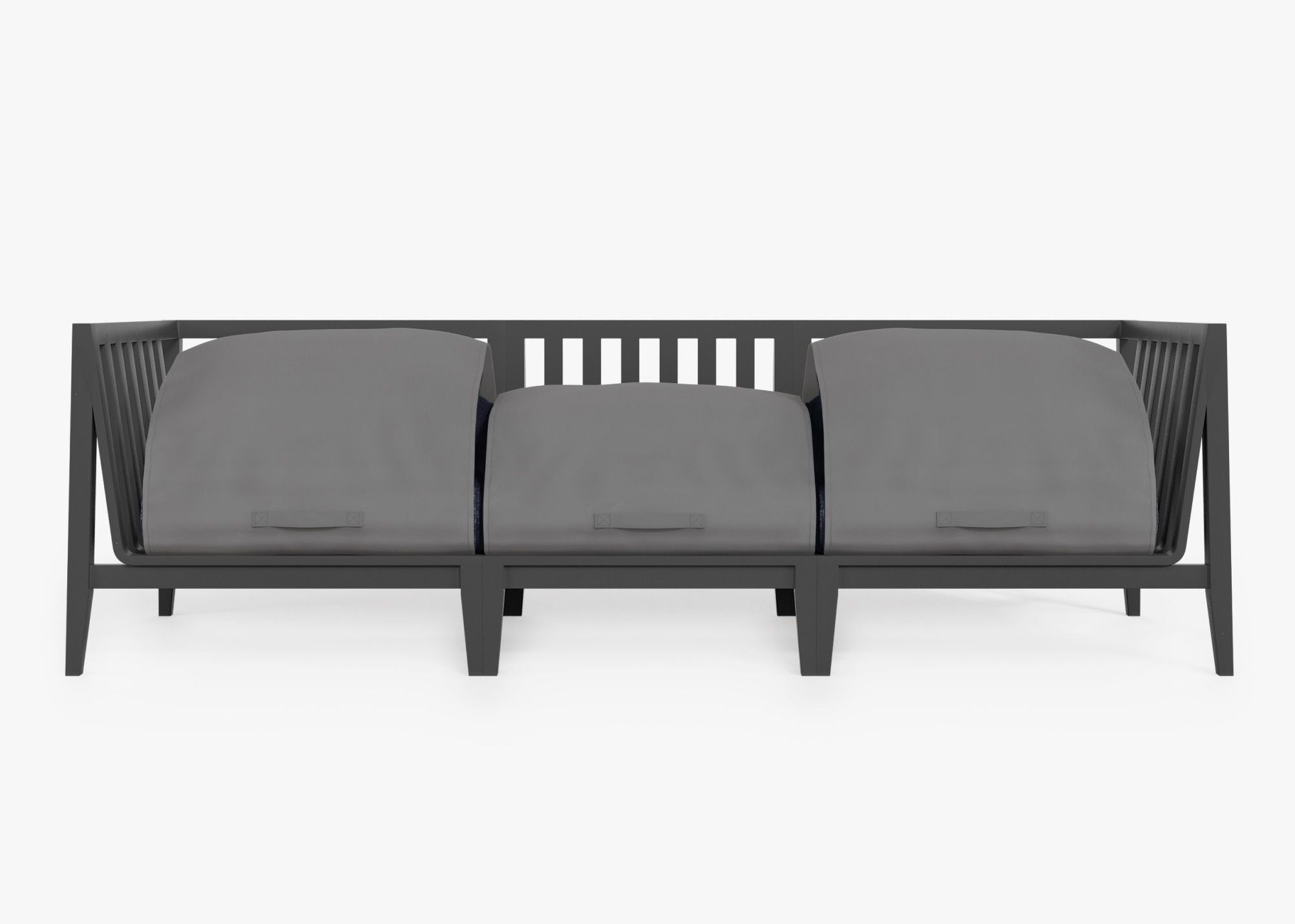 Canapé d'extérieur 3 places en aluminium anthracite