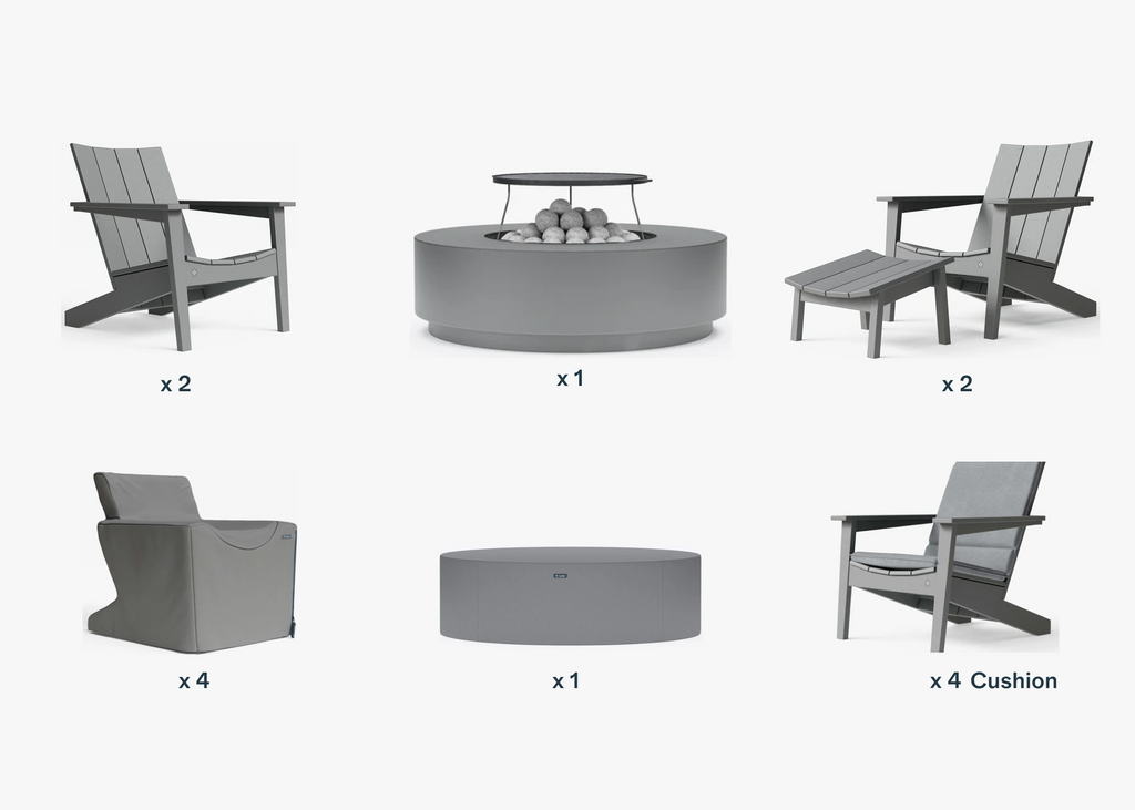 Ensemble feu de camp surélevé - Propane