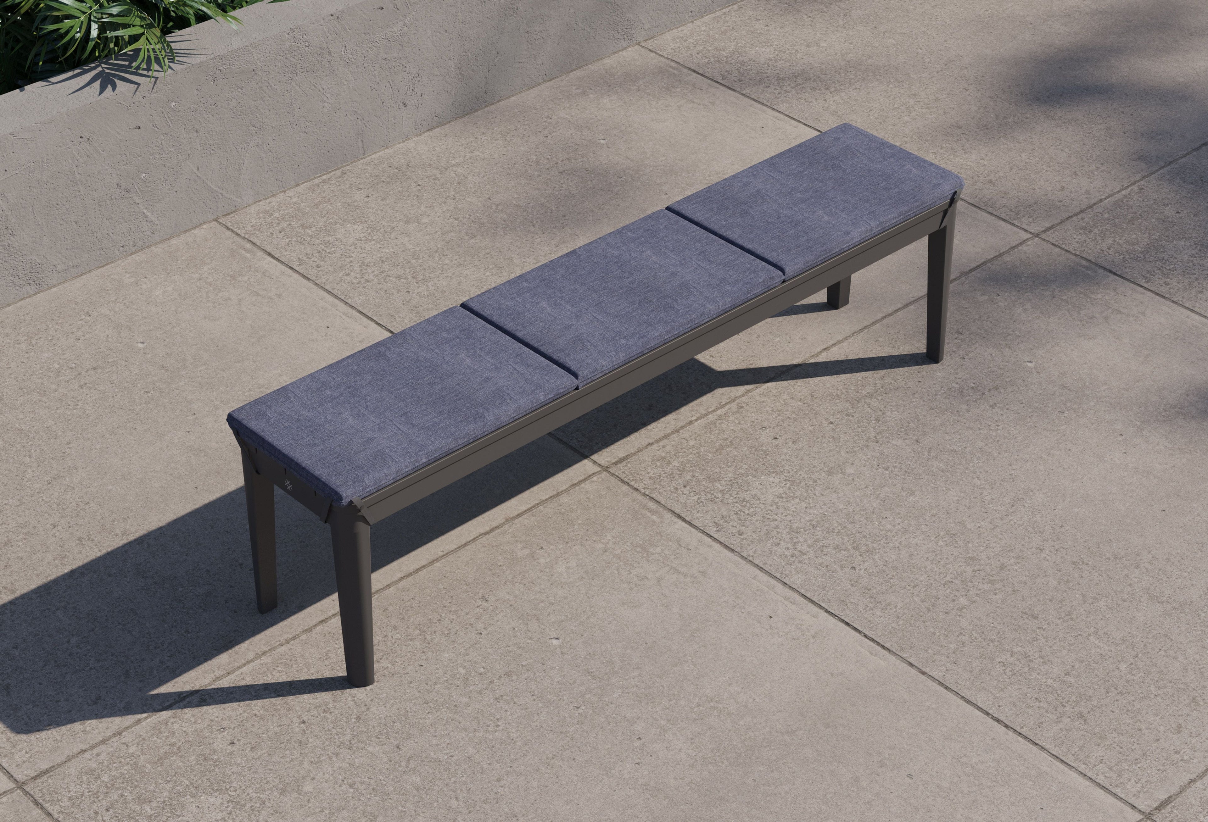 Coussin de banc de jardin en aluminium