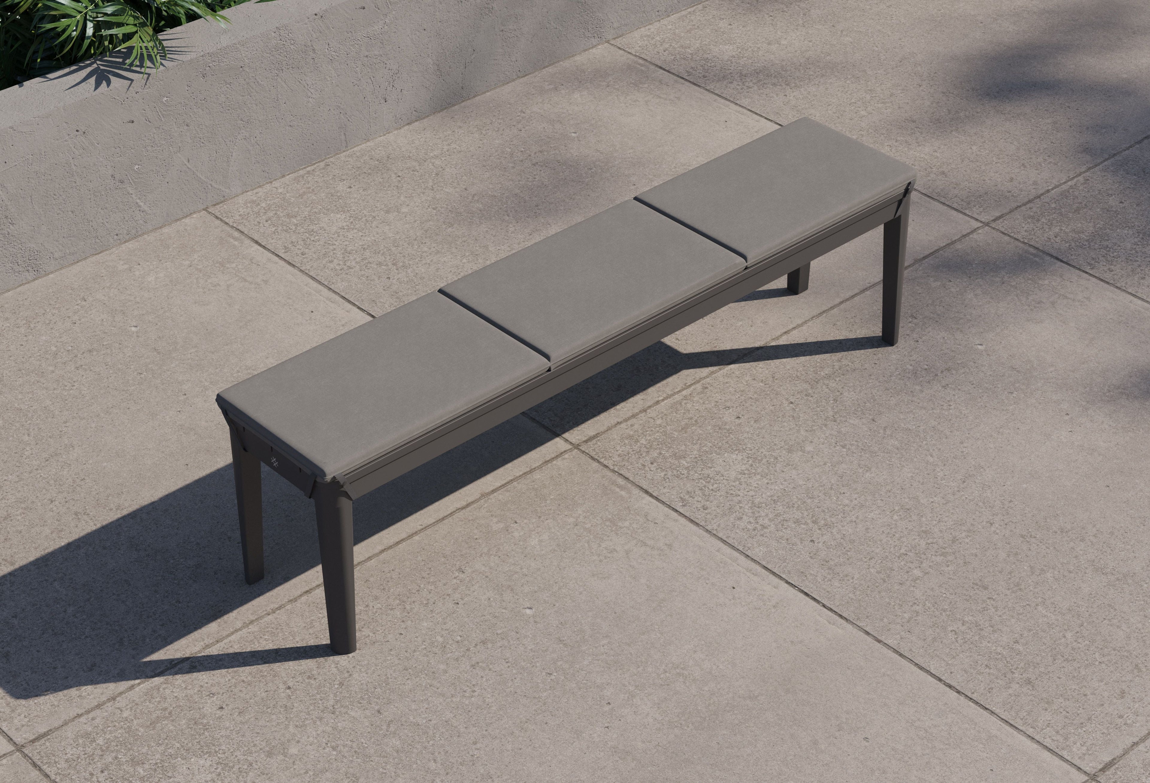 Coussin de banc de jardin en aluminium