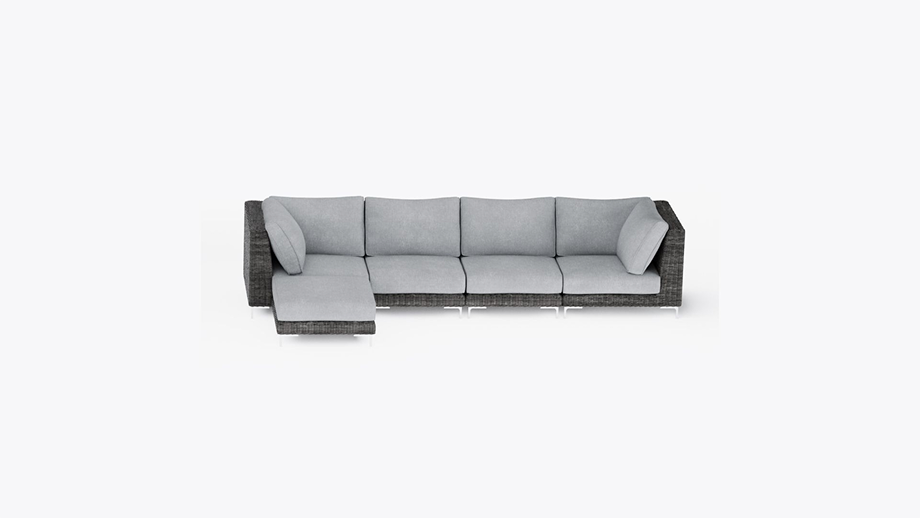 Pouf d'extérieur multifonctionnel en osier noir