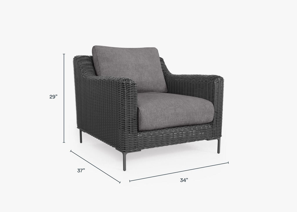 Fauteuil d'extérieur en osier noir