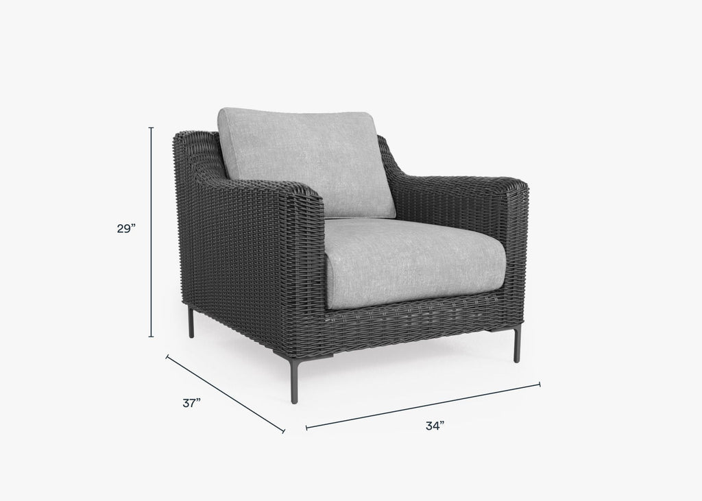 Fauteuil d'extérieur en osier noir
