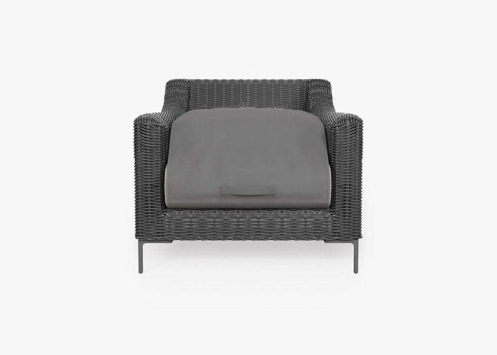 Fauteuil d'extérieur en osier noir