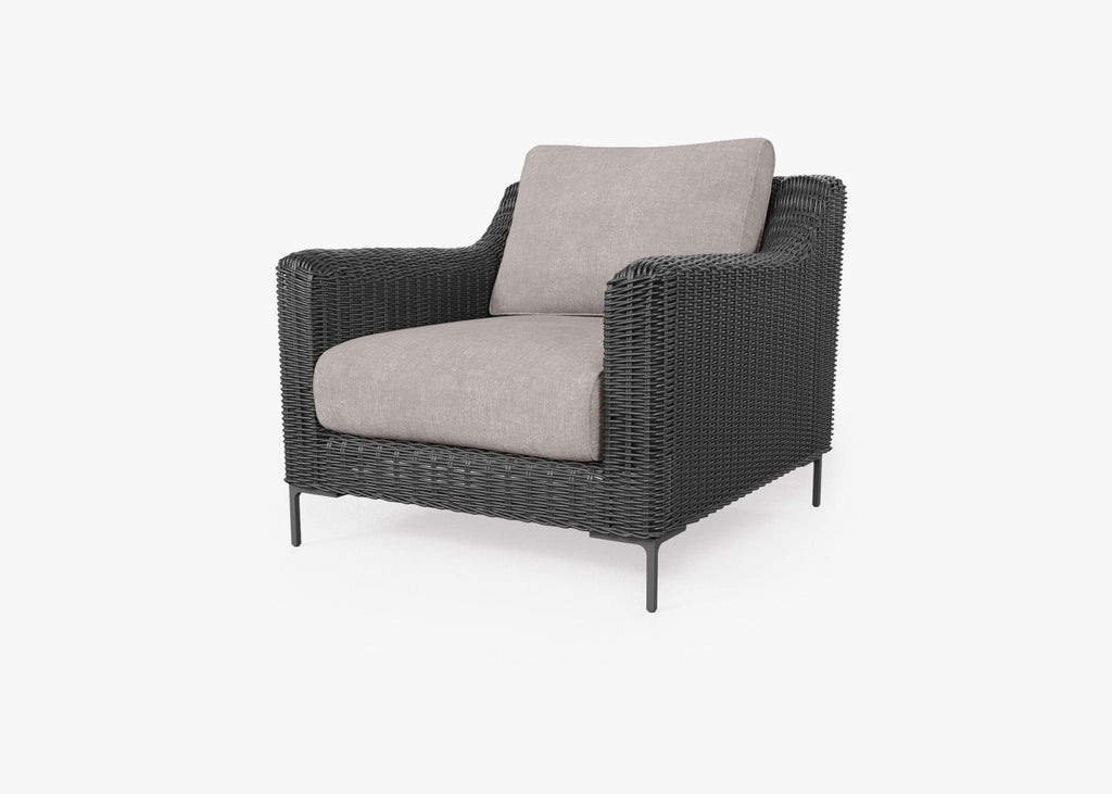 Fauteuil d'extérieur en osier noir