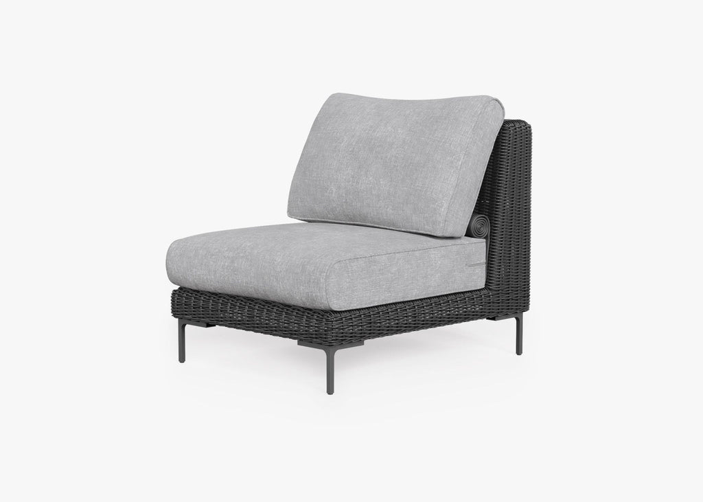 Chaise d'extérieur sans accoudoirs en osier noir