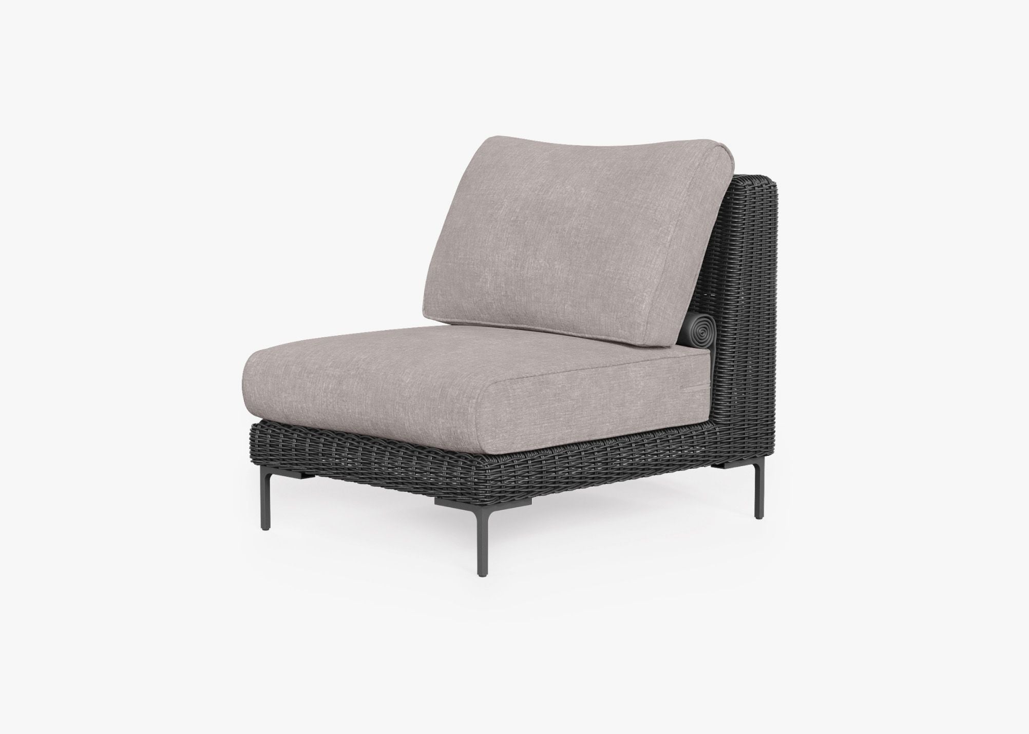 Chaise d'extérieur sans accoudoirs en osier noir
