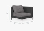 Fauteuil d'angle d'extérieur en osier noir - Gauche/Droite