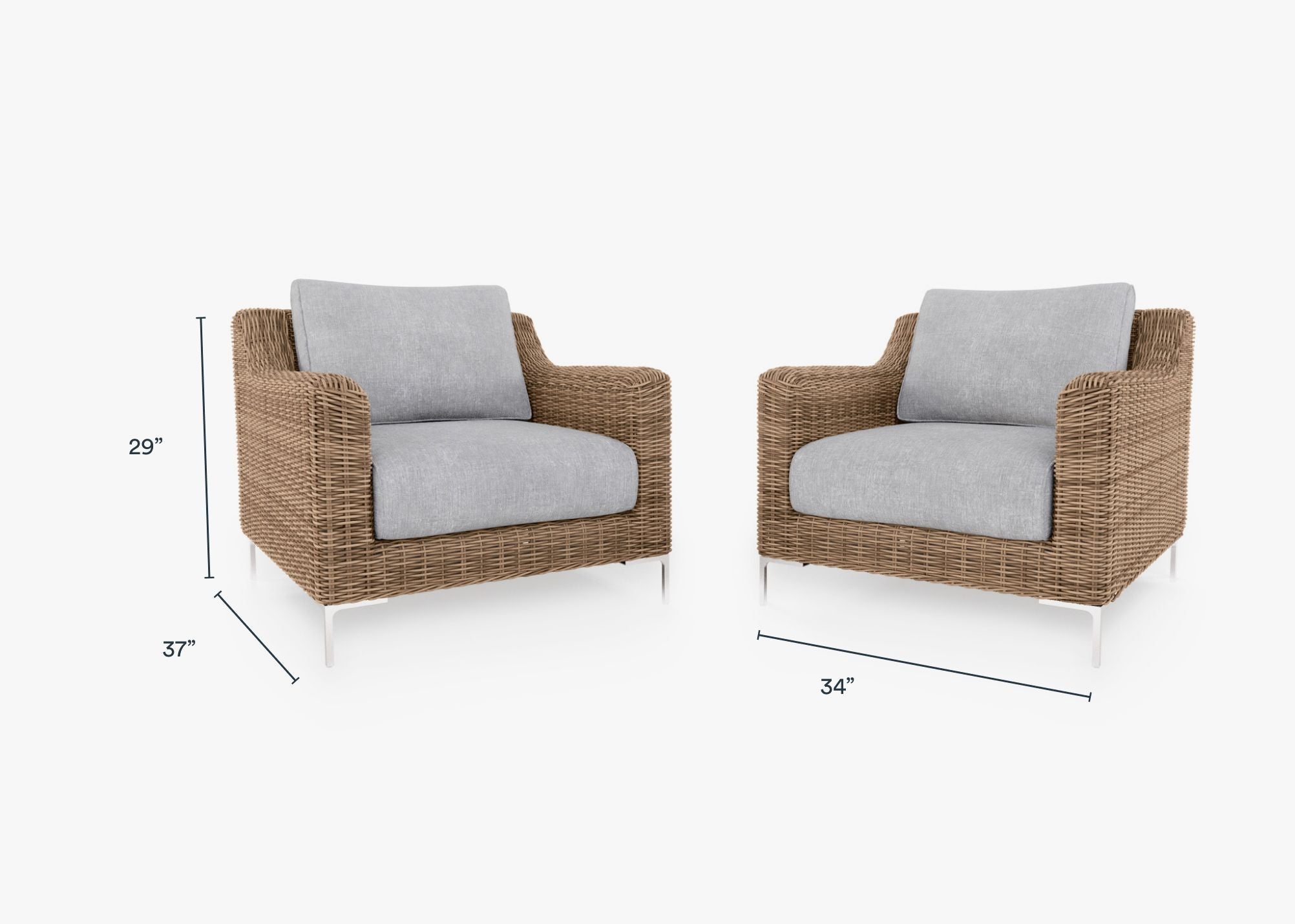 Ensemble de conversation de fauteuil d'extérieur en osier marron