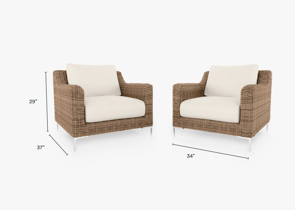 Ensemble de conversation de fauteuil d'extérieur en osier marron