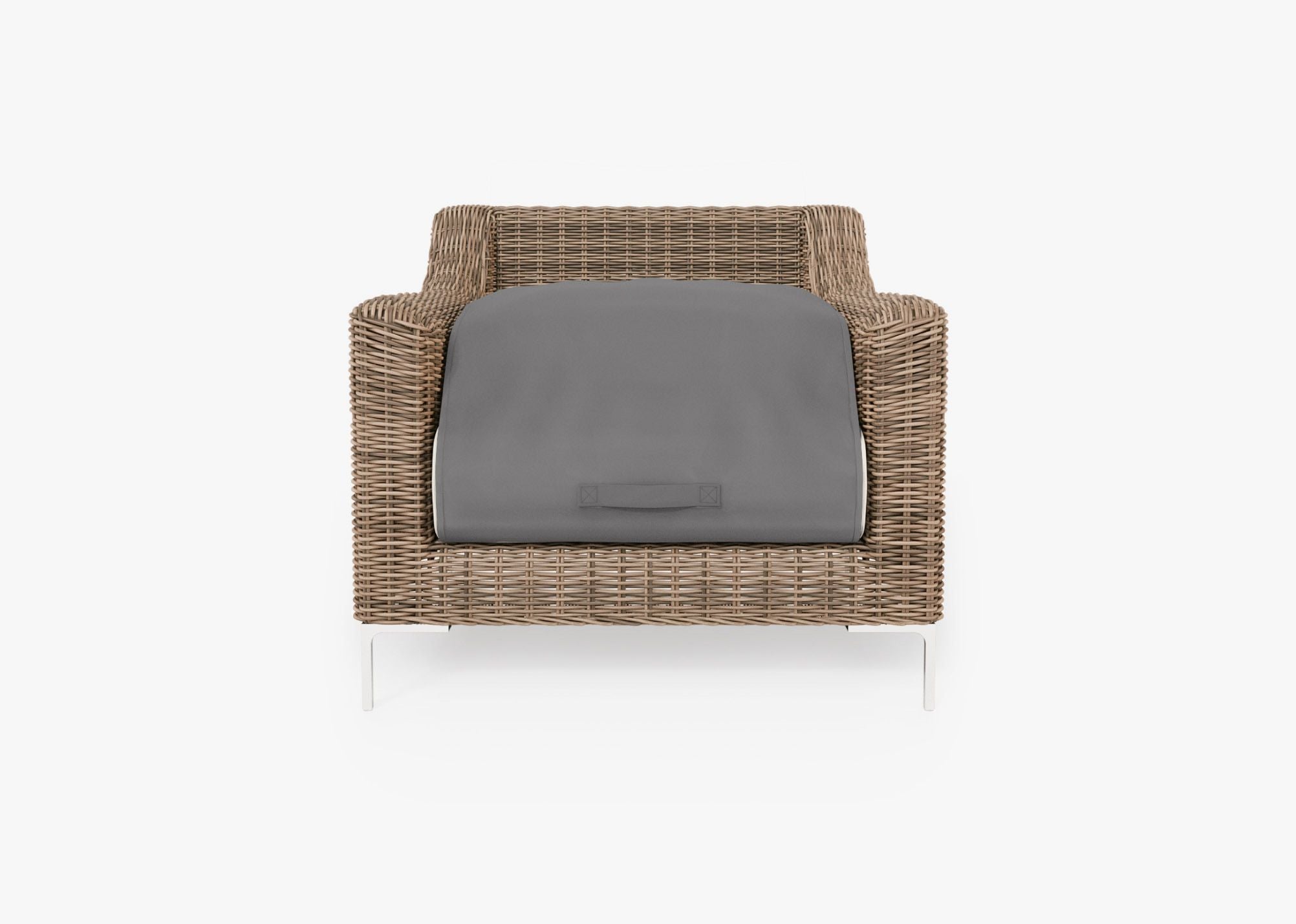 Fauteuil d'extérieur en osier marron