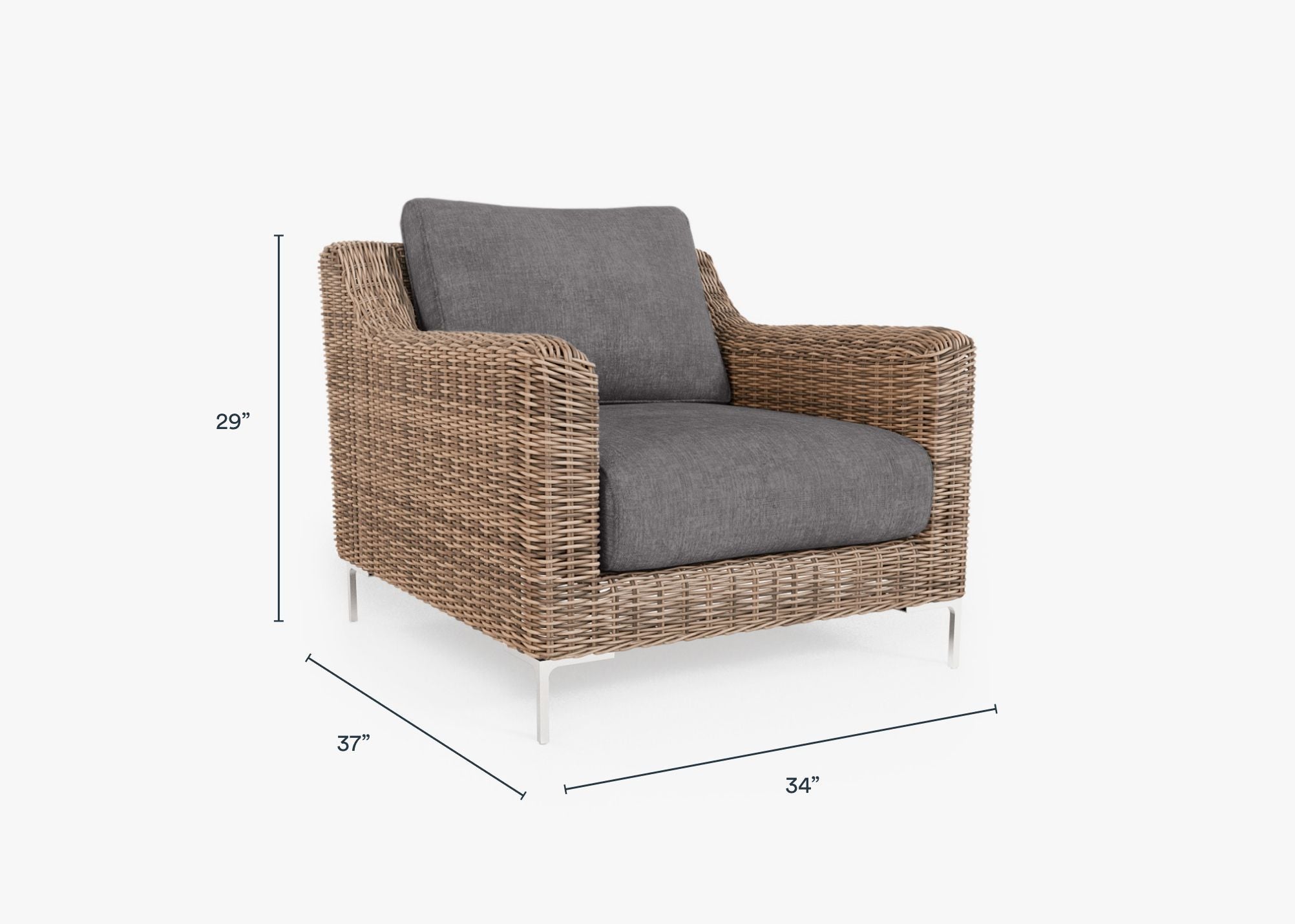 Fauteuil d'extérieur en osier marron