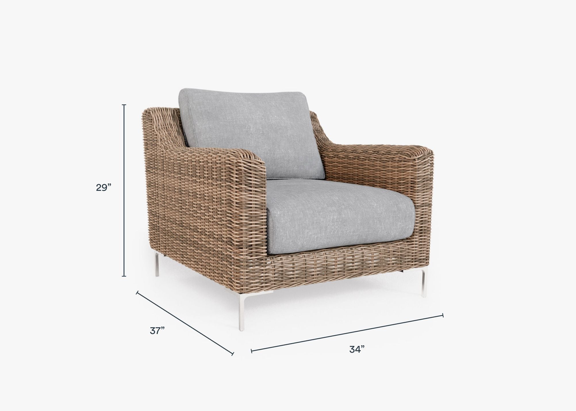 Fauteuil d'extérieur en osier marron