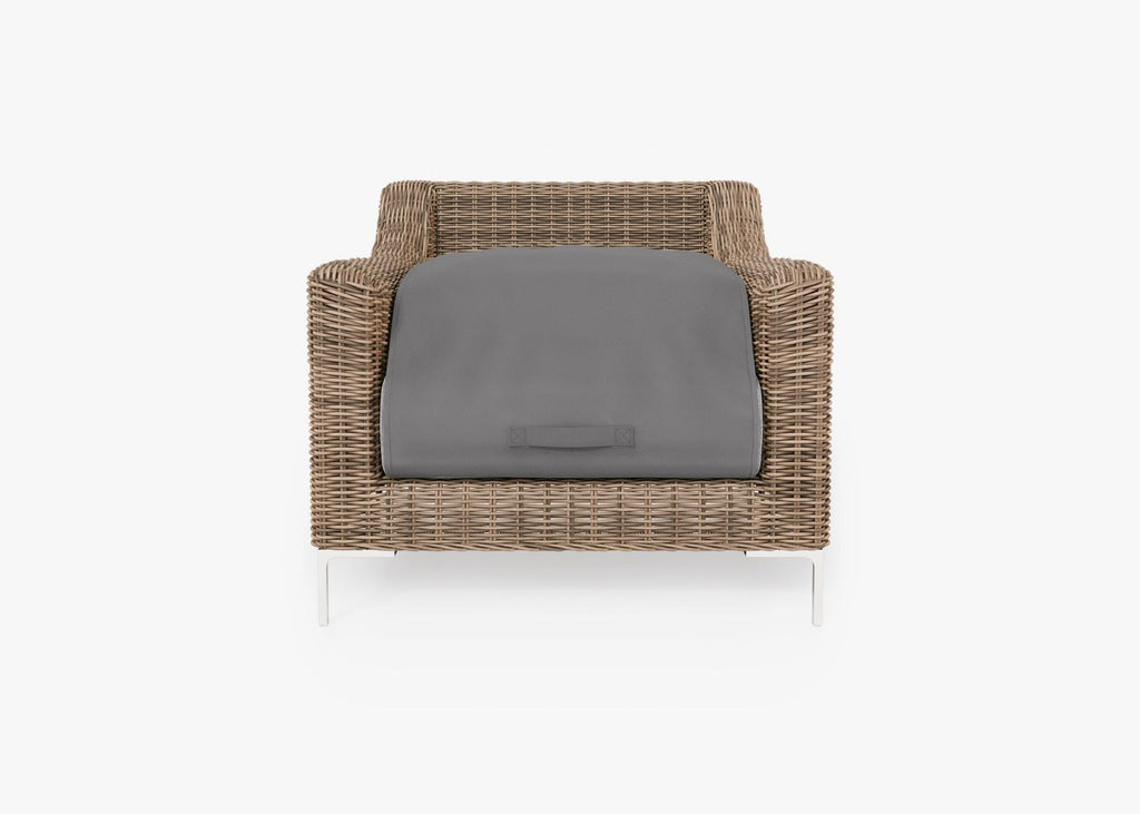 Fauteuil d'extérieur en osier marron