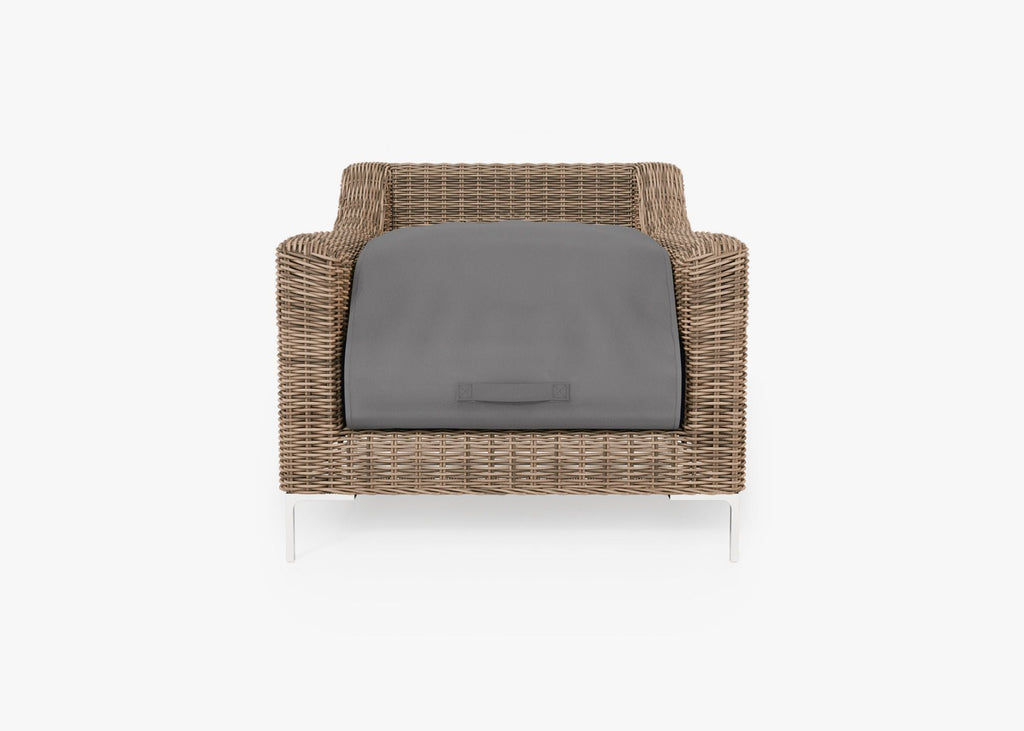 Fauteuil d'extérieur en osier marron