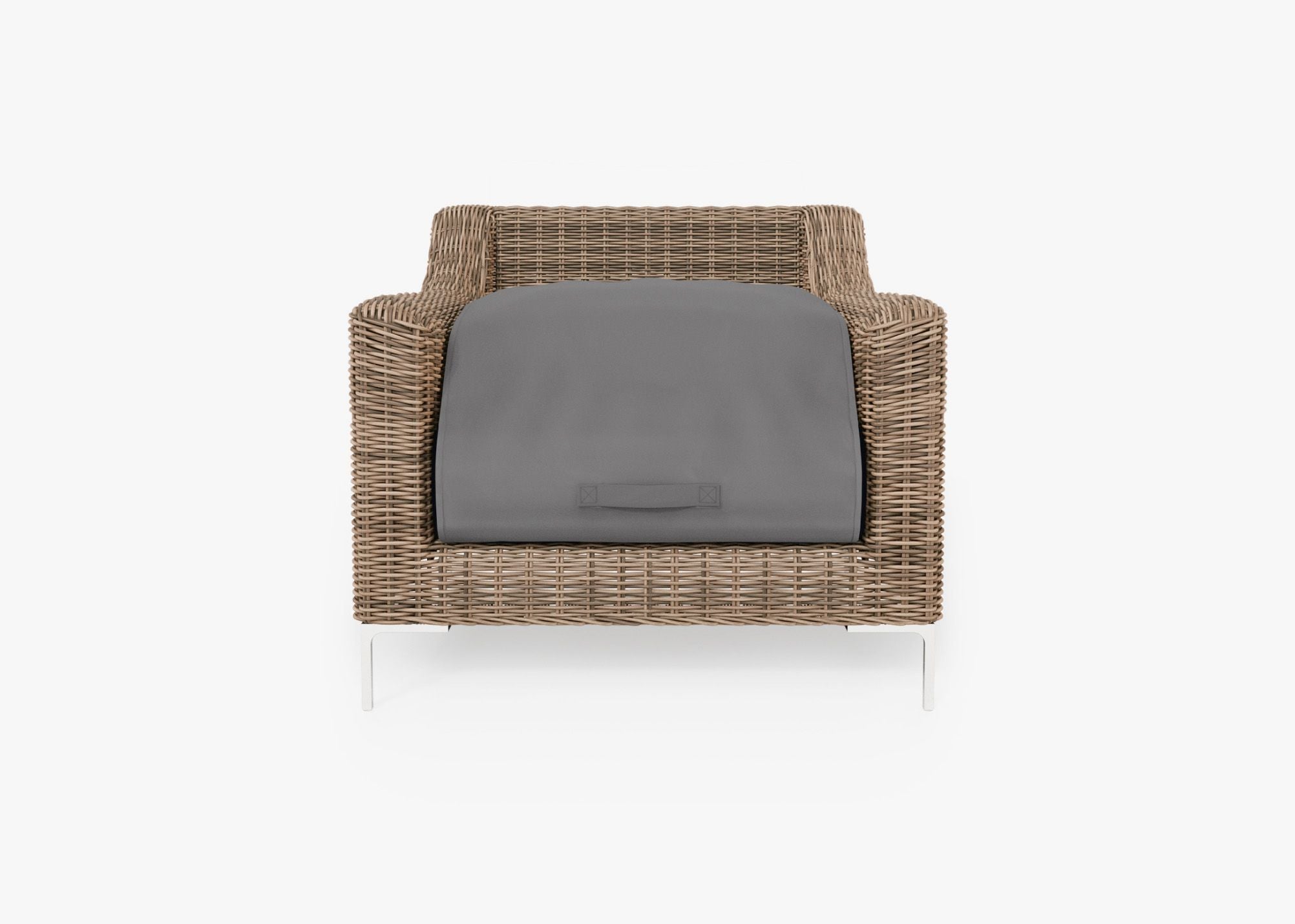 Fauteuil d'extérieur en osier marron