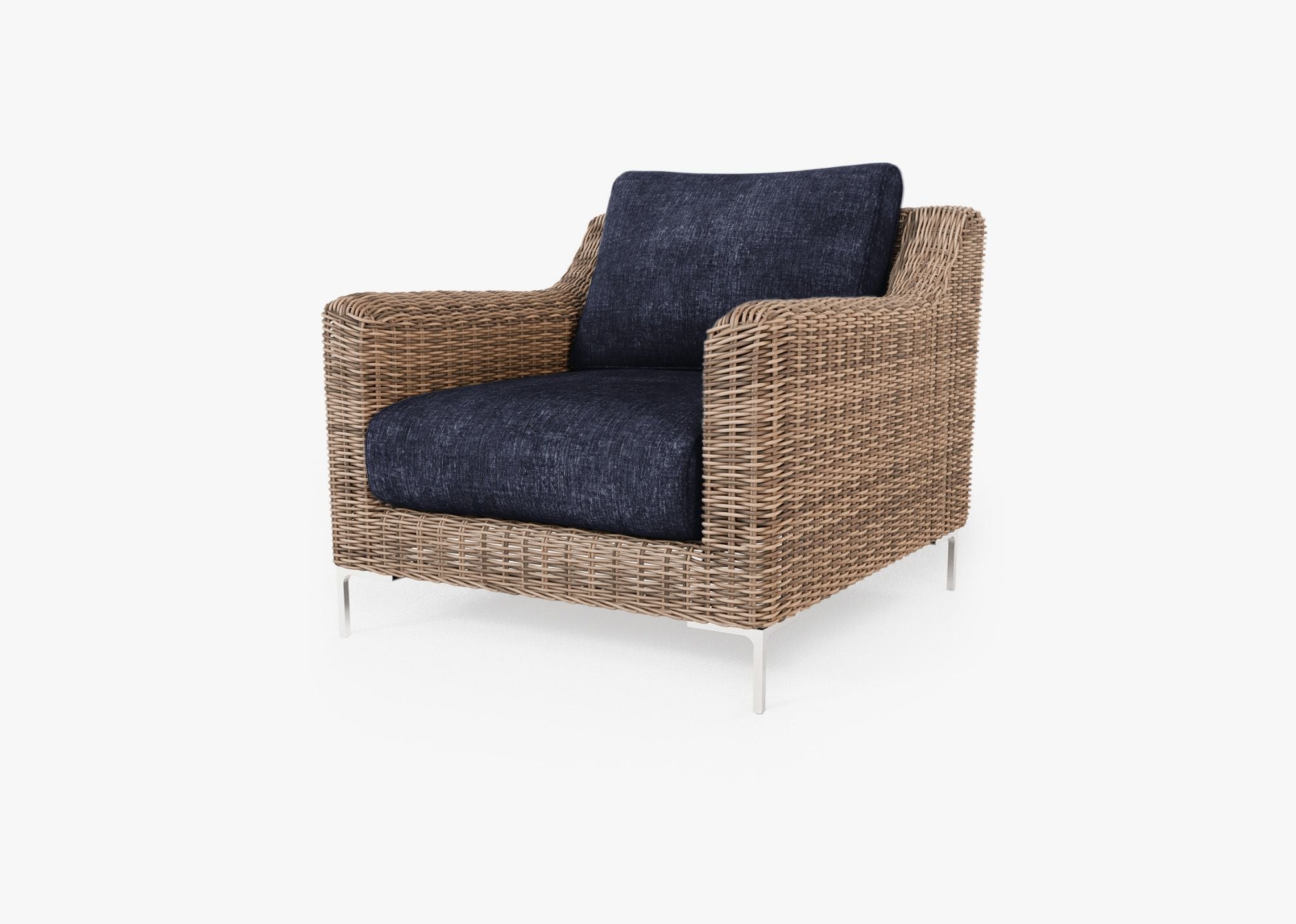 Fauteuil d'extérieur en osier marron