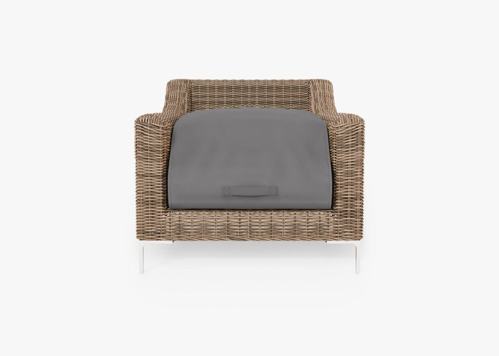 Fauteuil d'extérieur en osier marron