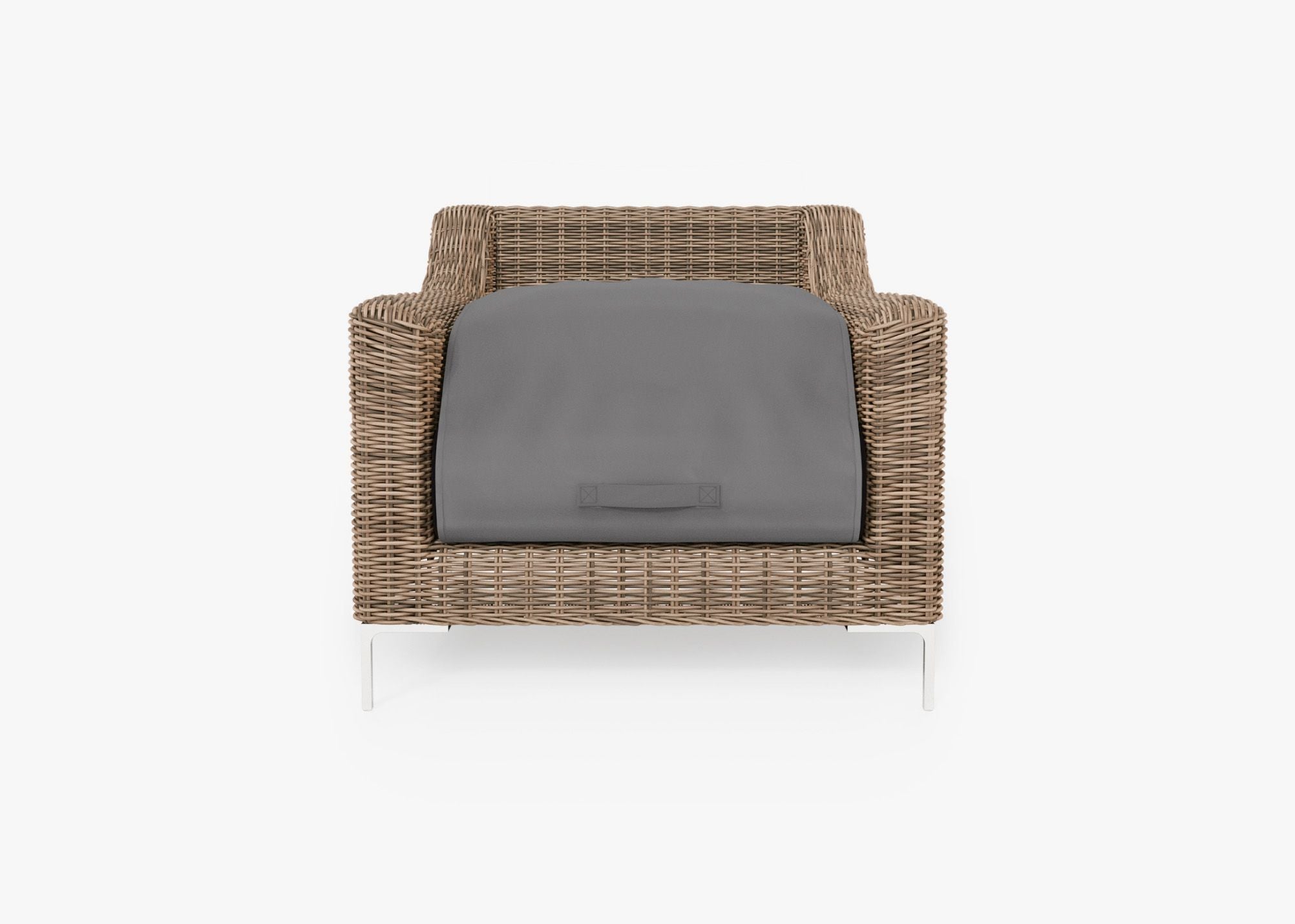 Fauteuil d'extérieur en osier marron