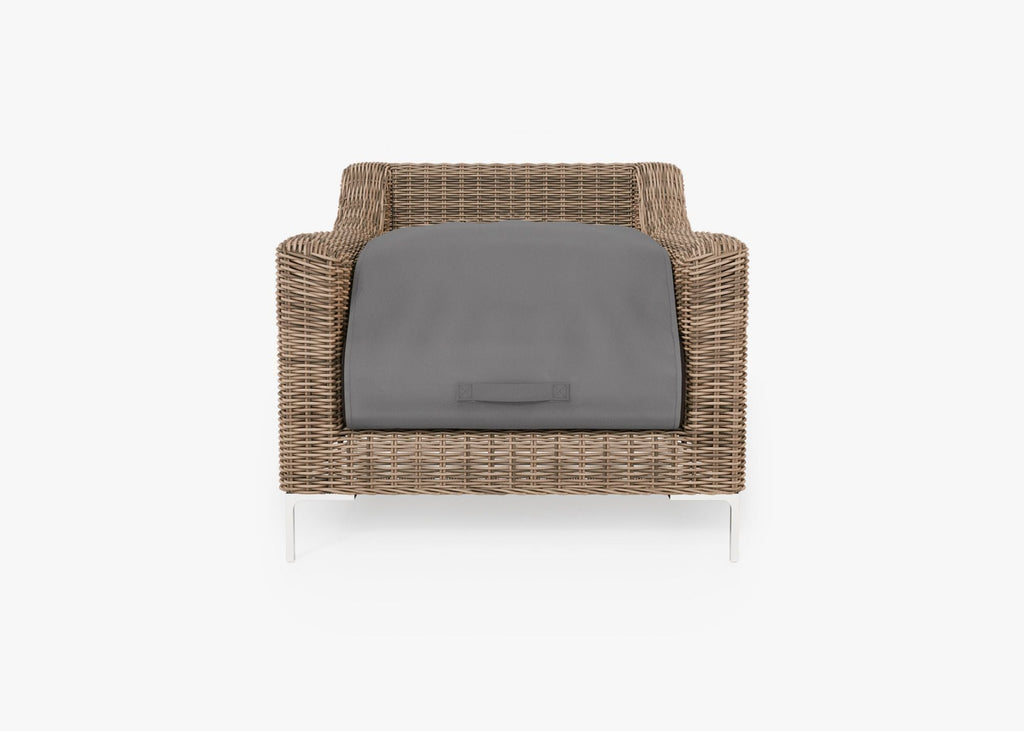 Fauteuil d'extérieur en osier marron