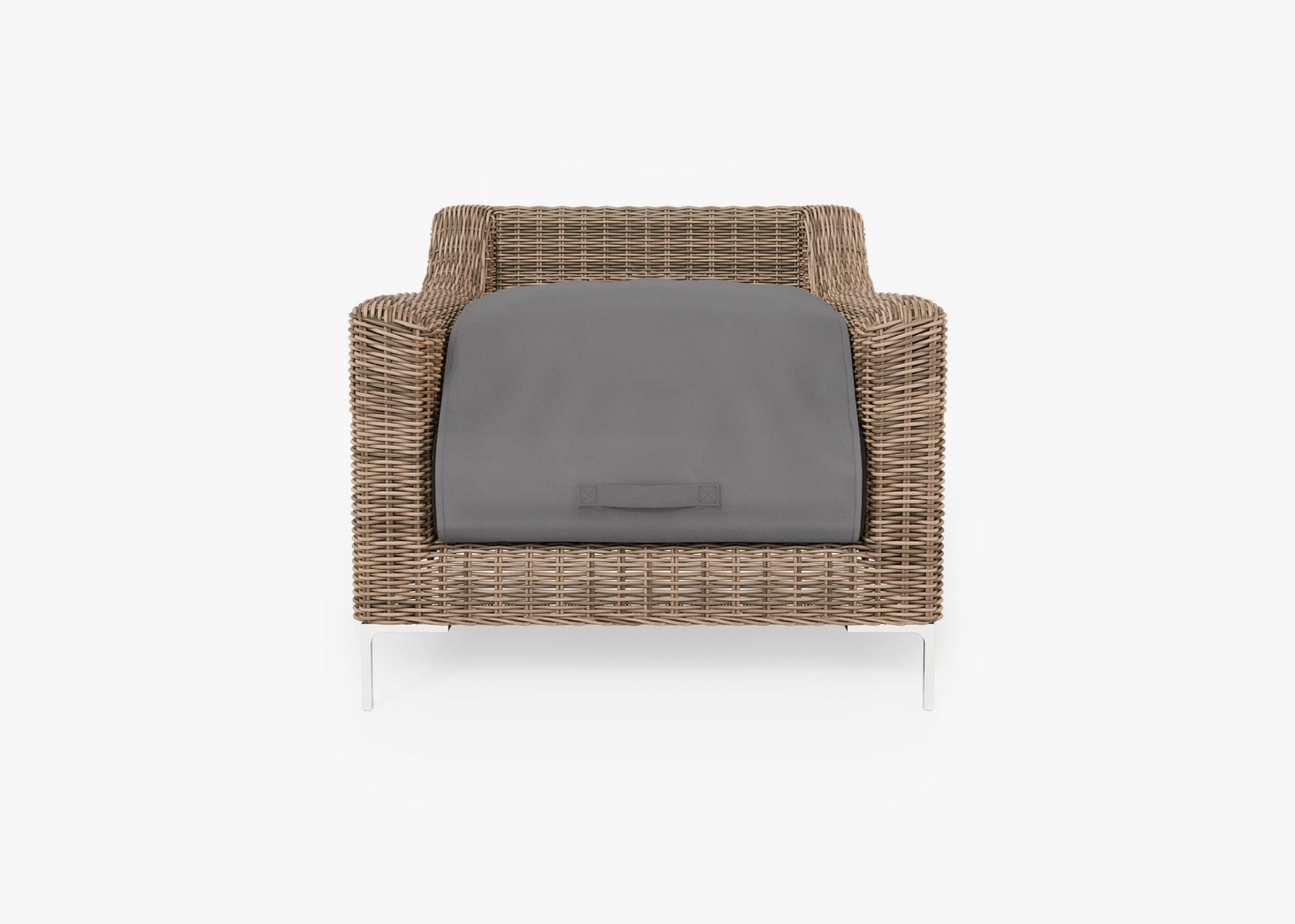 Fauteuil d'extérieur en osier marron