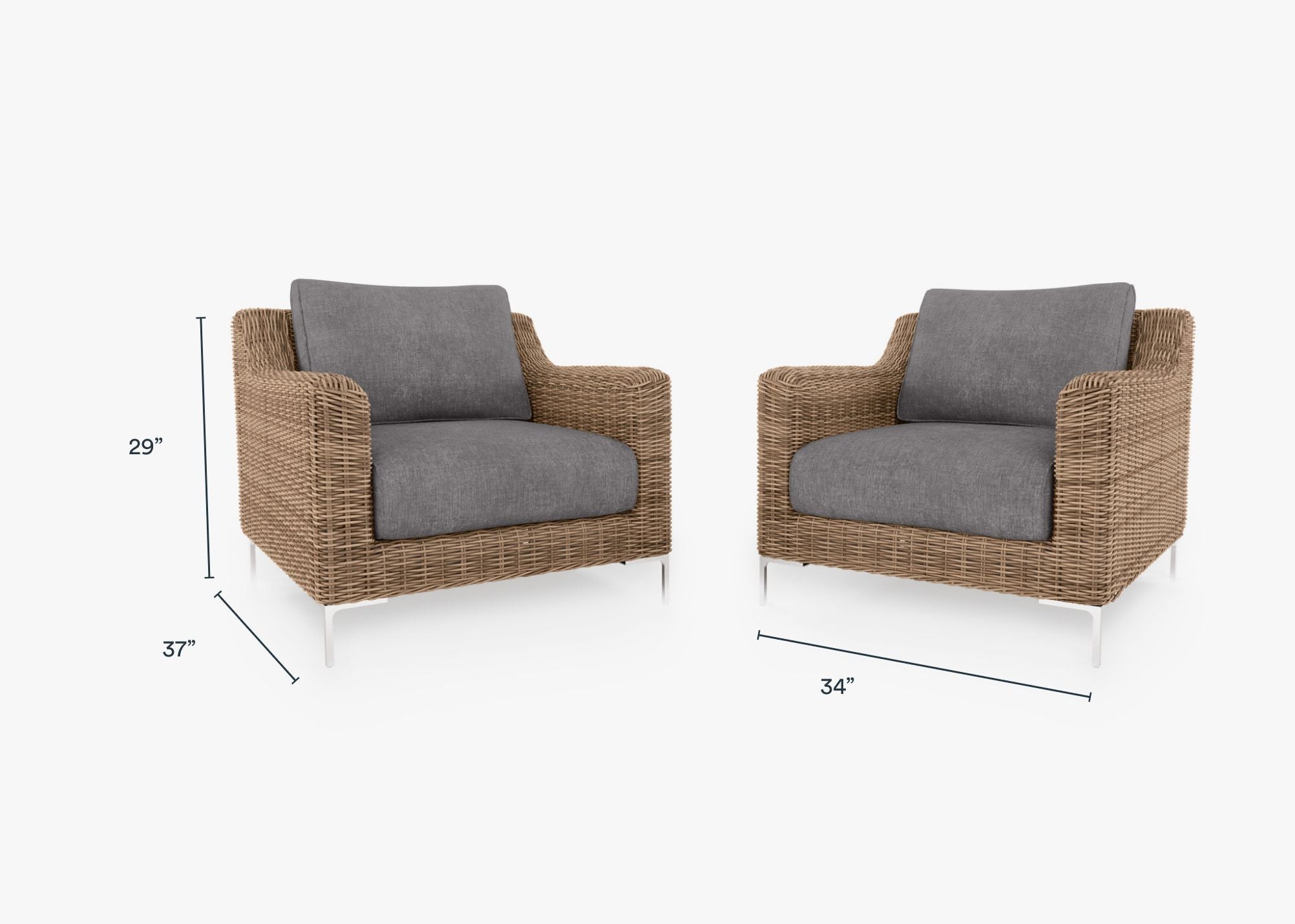 Ensemble de conversation de fauteuil d'extérieur en osier marron