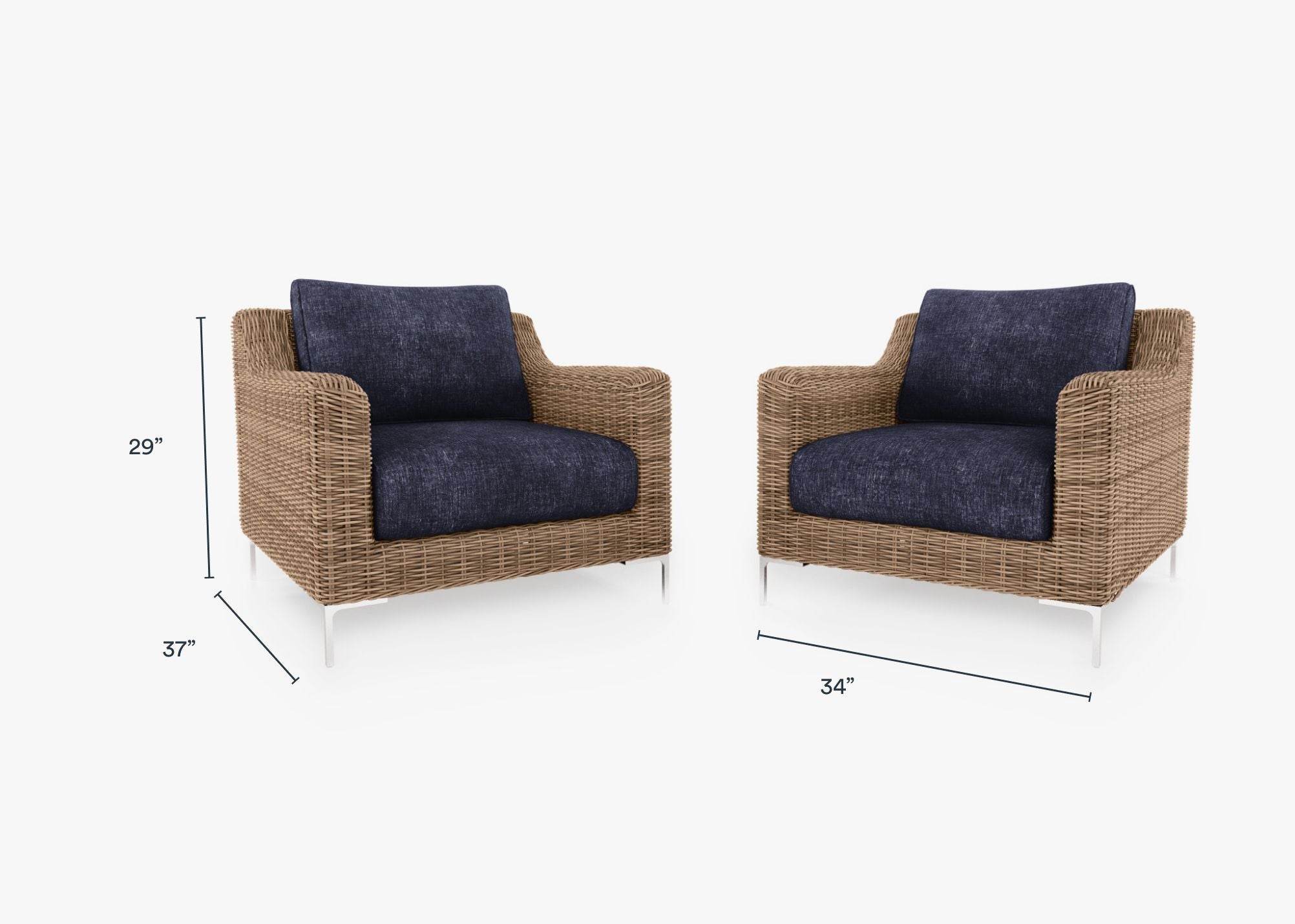 Ensemble de conversation de fauteuil d'extérieur en osier marron