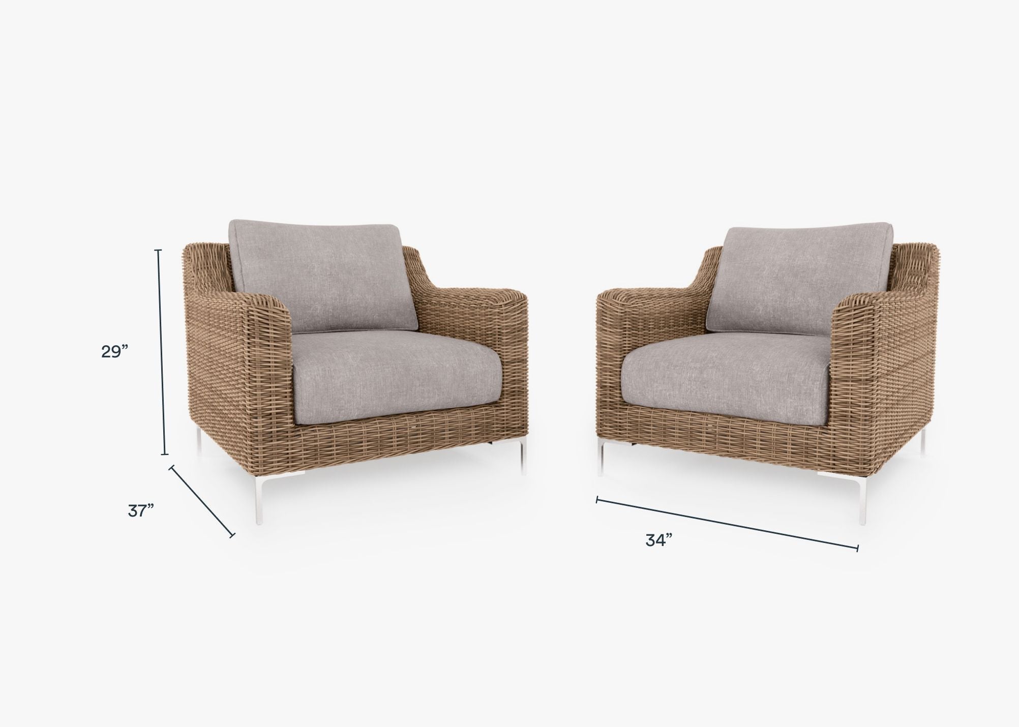 Ensemble de conversation de fauteuil d'extérieur en osier marron
