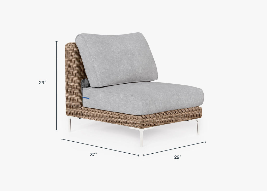 Chaise d'extérieur sans accoudoirs en osier marron