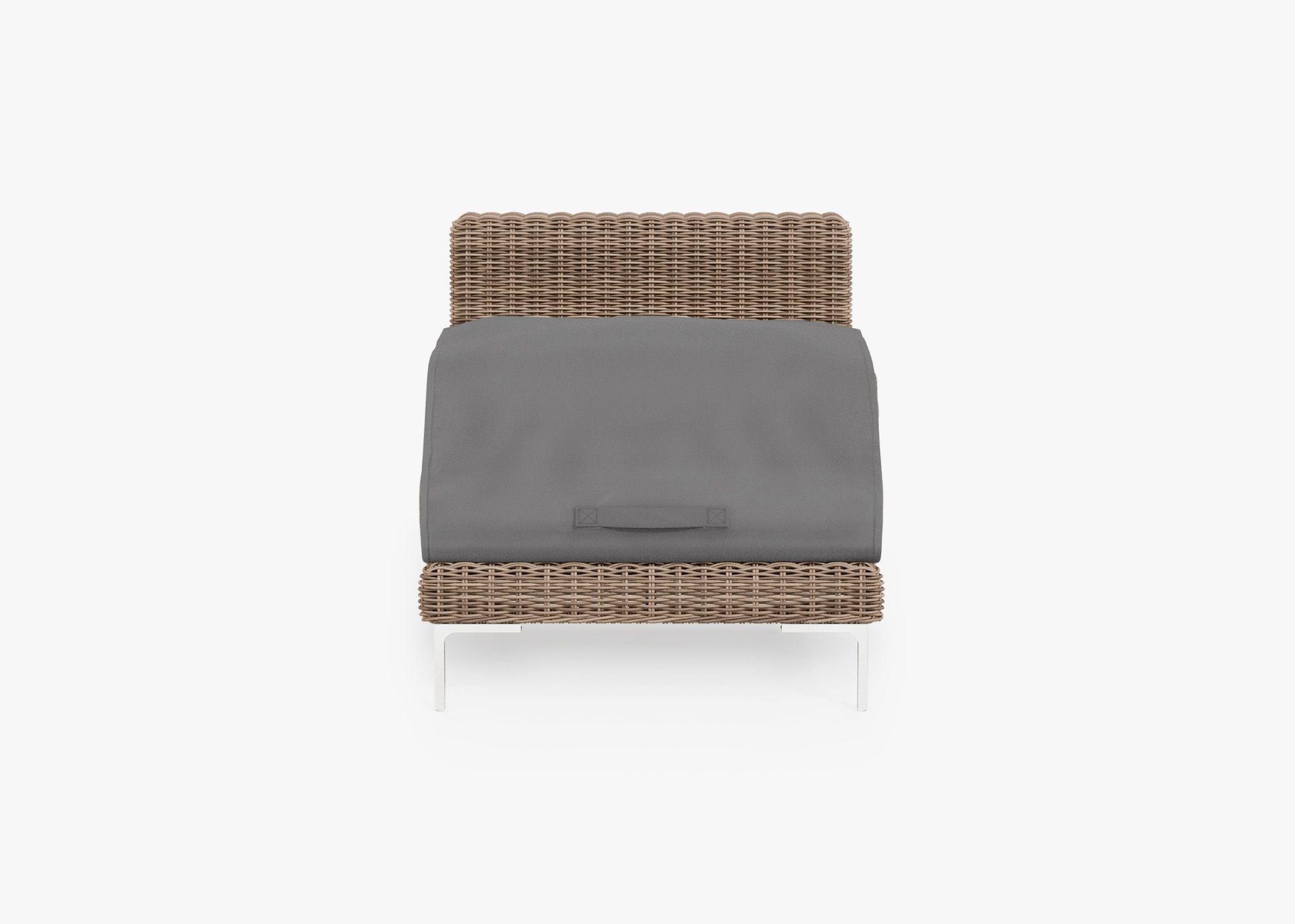 Chaise d'extérieur sans accoudoirs en osier marron