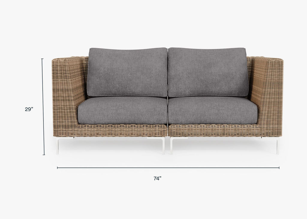 Canapé deux places d'extérieur en osier marron (Expérience extérieure)