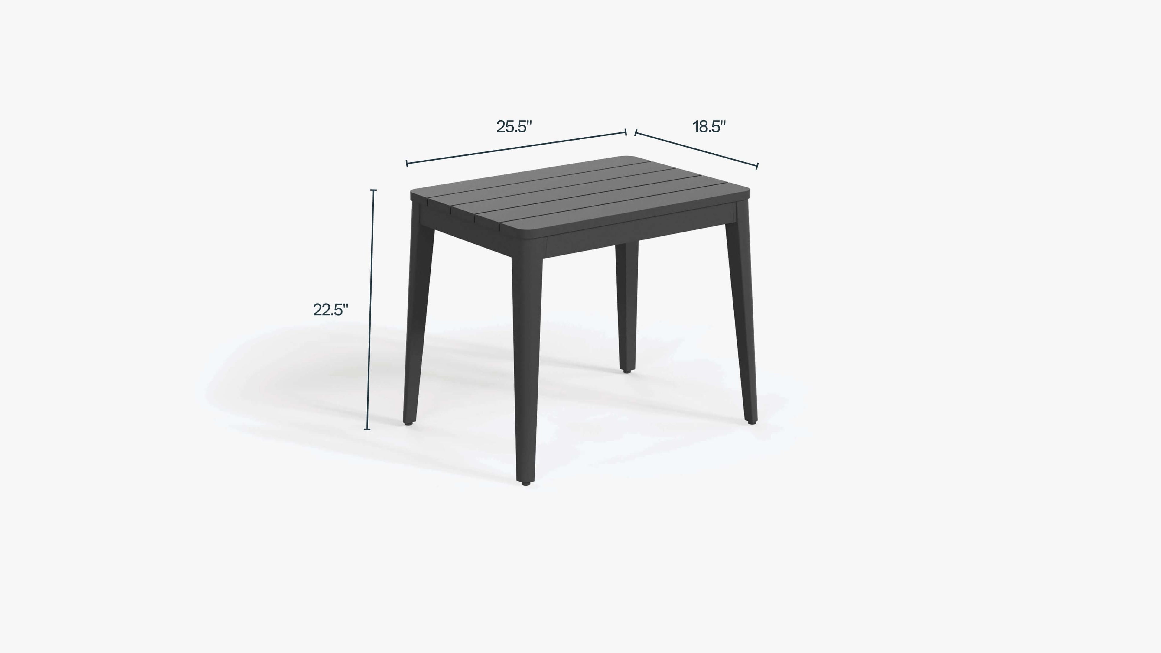 Table d'appoint d'extérieur en aluminium - Rectangulaire, lot de 2