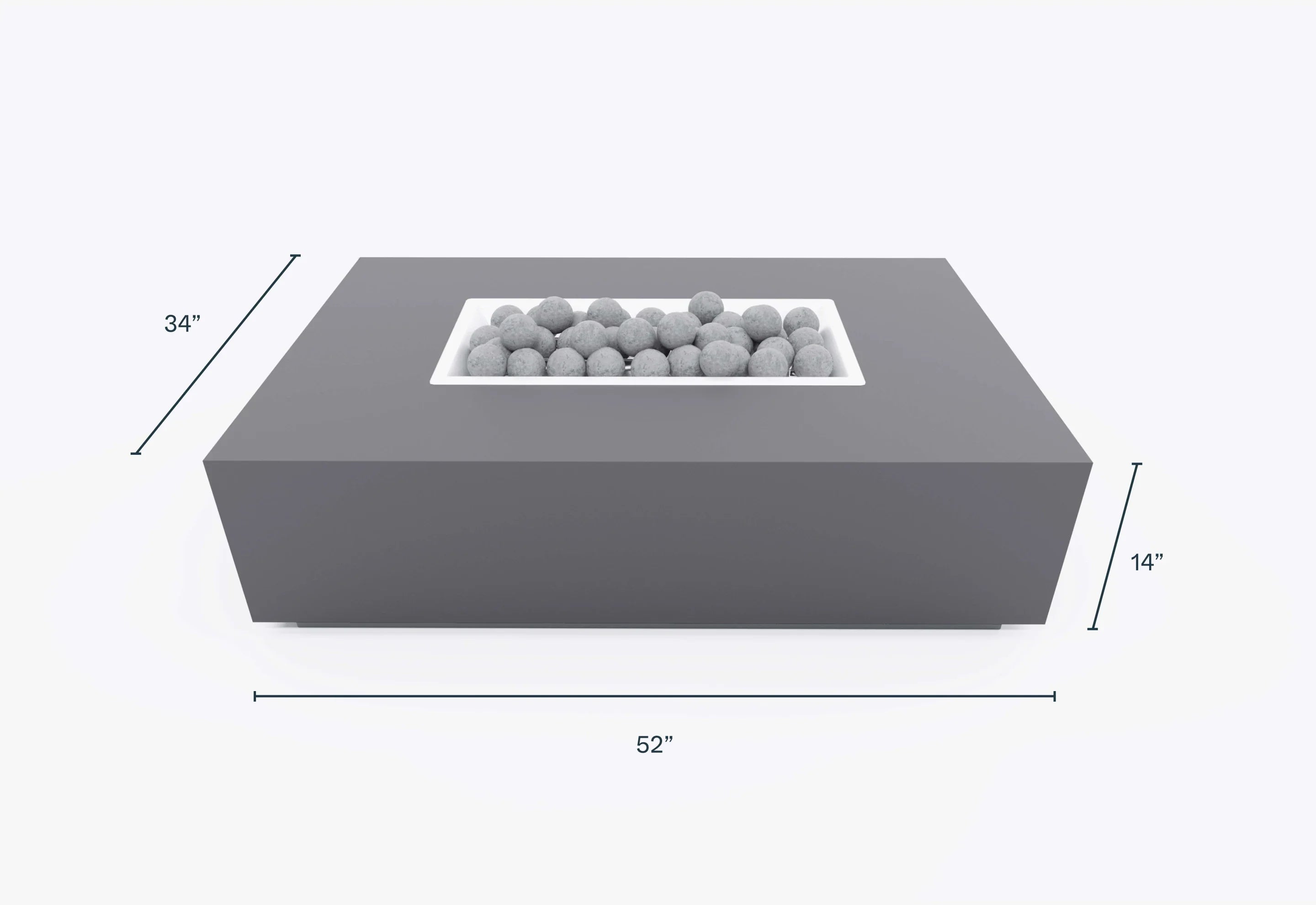 Ensemble table et foyer en béton rectangulaire pour la cuisine