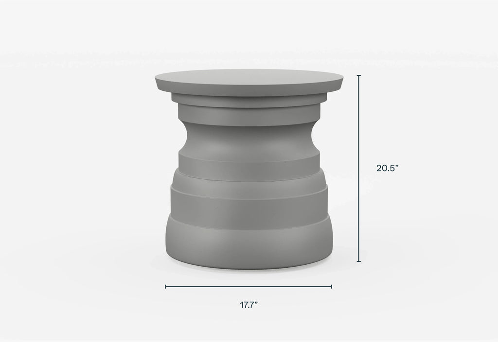 Table d'appoint extérieure en béton à plusieurs niveaux