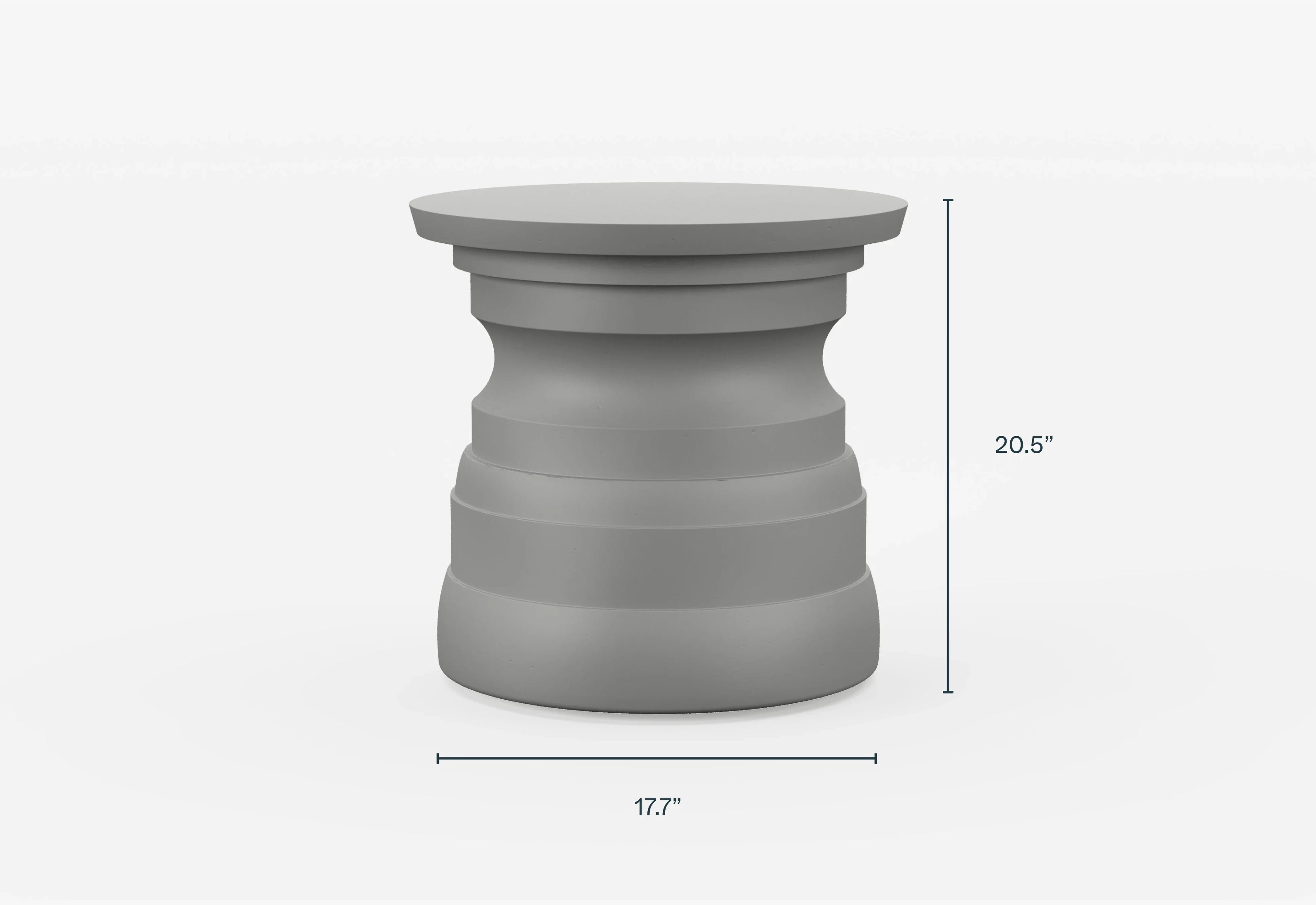 Table d'appoint extérieure en béton à plusieurs niveaux