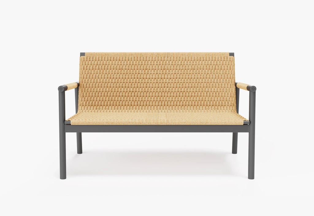 Canapé deux places flexible en osier et aluminium