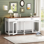 Cage pour chien de style meuble, niche en bois de 64,5 pouces pour grand chien