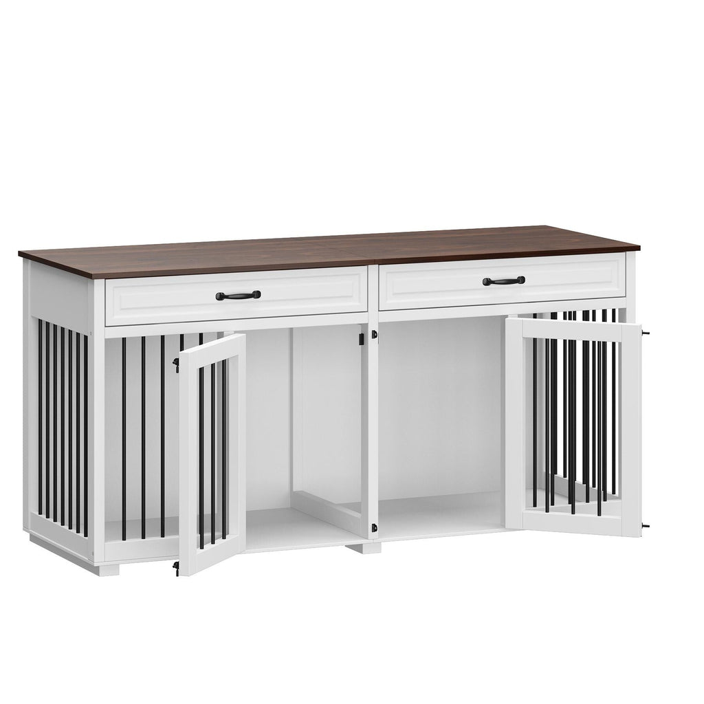 Cage pour chien de style meuble, niche en bois de 64,5 pouces pour grand chien
