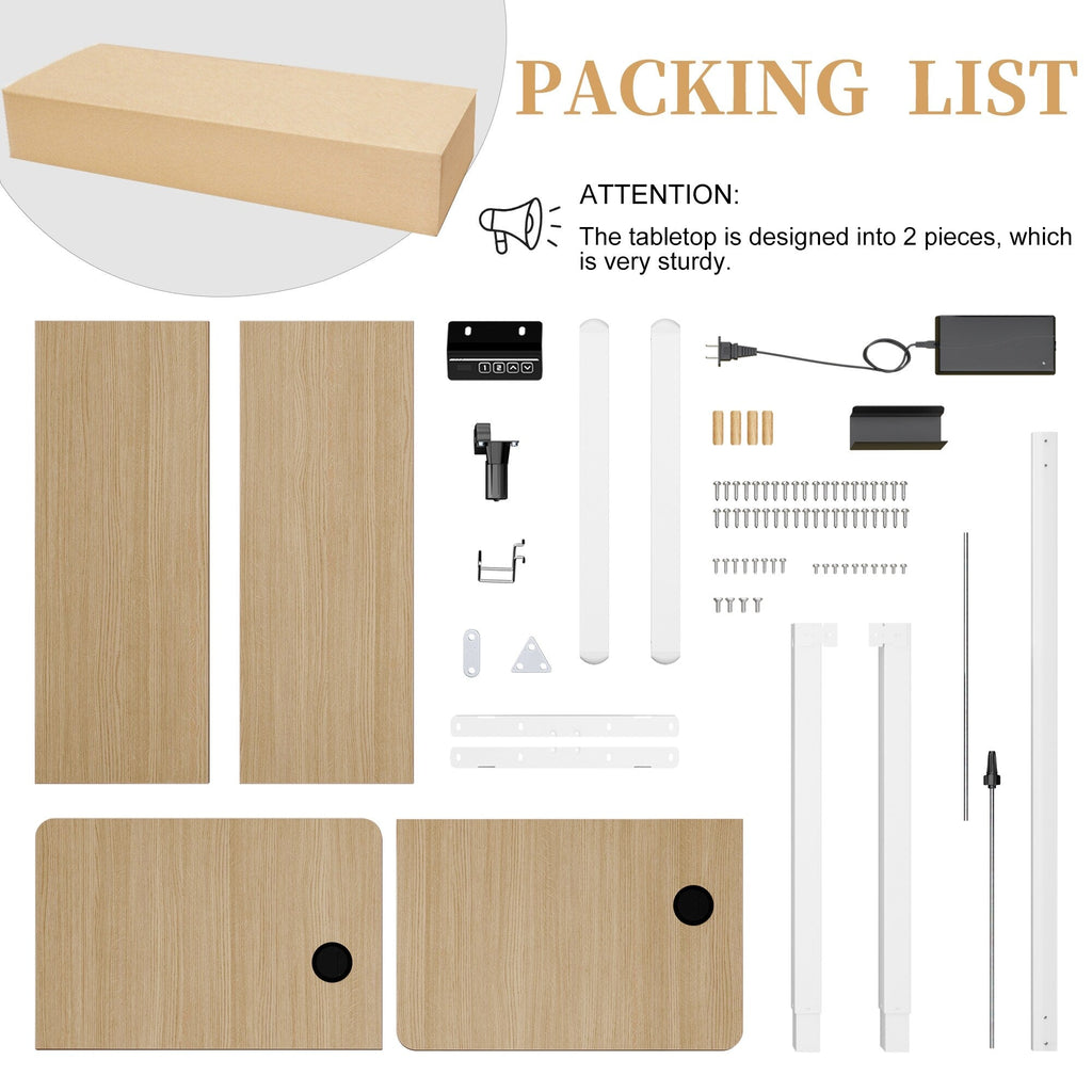 Bureau debout électrique réglable en hauteur Futzca, bureau assis-debout pour ordinateur avec panneau d'épissure