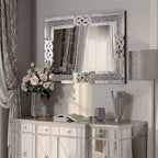 Miroir mural glamour avec accents de cristal et diamants
