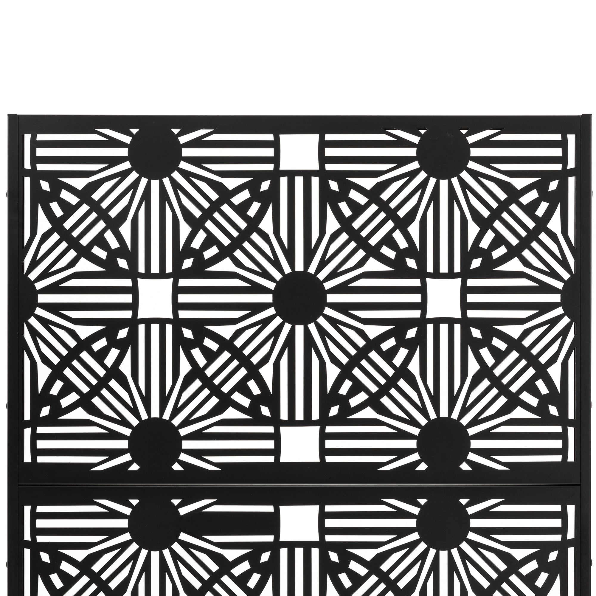 Paravent de confidentialité à 3 panneaux galvanisé à motifs floraux de 6 pieds de Glitzhome