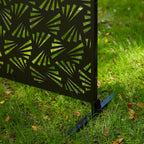 Paravent de confidentialité à 3 panneaux galvanisé à motifs floraux de 6 pieds de Glitzhome