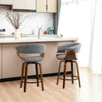 Glitzhome Lot de 2 ou 4 tabourets de bar pivotants modernes en bois à hauteur de comptoir et de bar