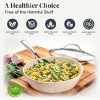 Batterie de cuisine antiadhésive en céramique ultra-résistante Gotham Steel Hammered Cream, 15 pièces, avec ustensiles