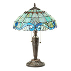 Lampe Tiffany en vitrail Gracewood Hollow Asdreni de 20 pouces - 14 L x 14 l x 20,25 H