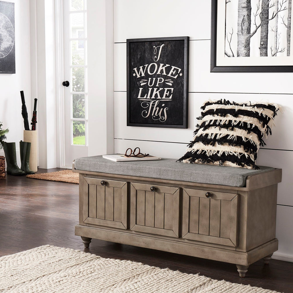 Banc de rangement Granger avec coussin d'assise en lin par iNSPIRE Q Classic