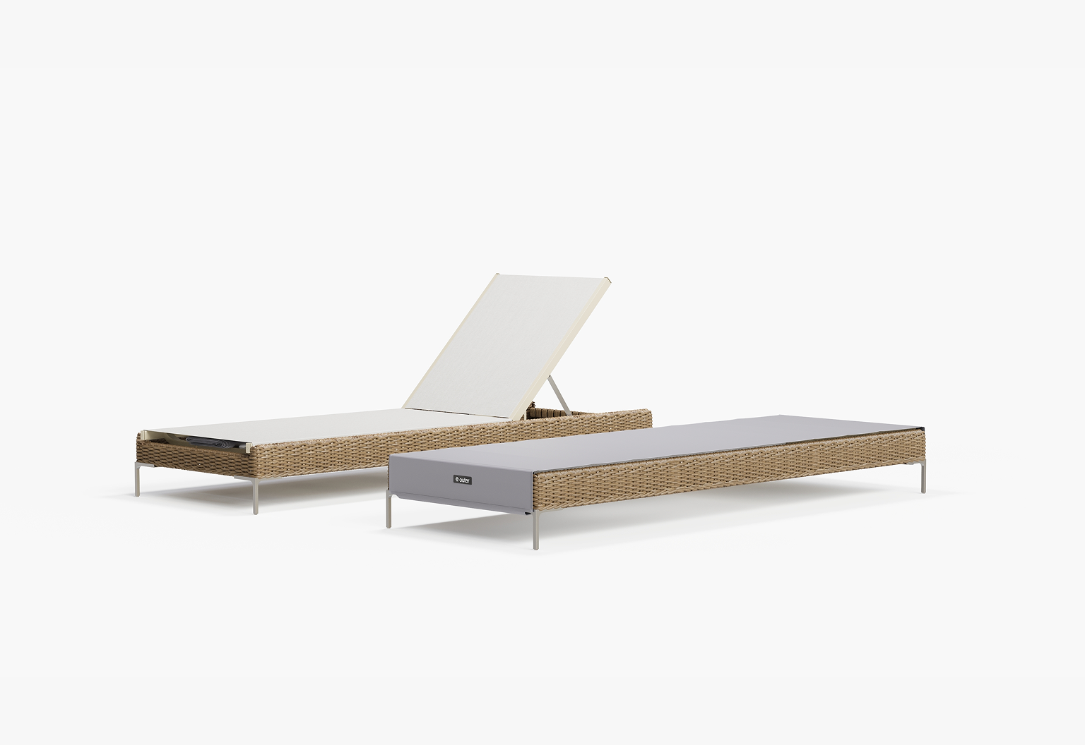 Chaise longue d'extérieur en osier