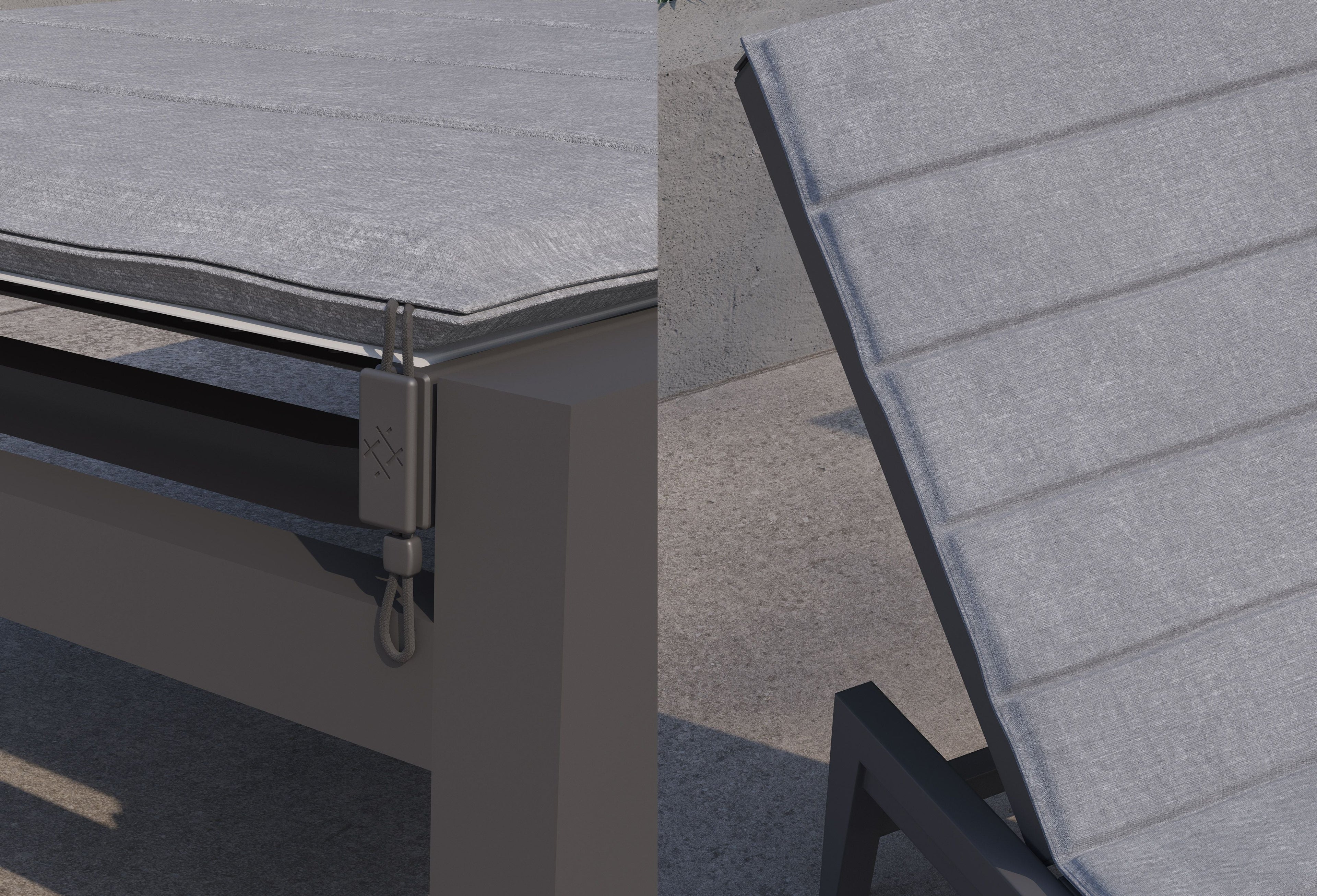 Chaise longue d'extérieur Infinity en aluminium