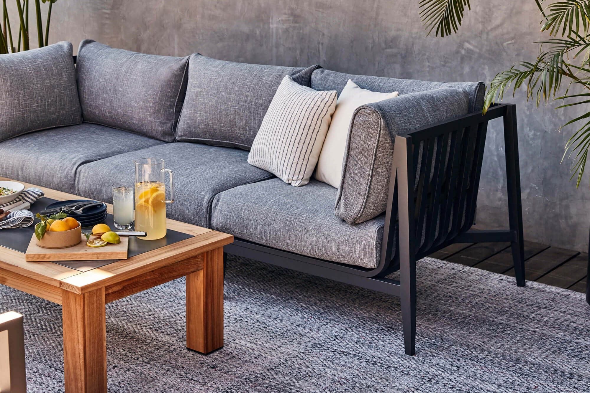 Chaise d'extérieur sans accoudoirs en aluminium anthracite