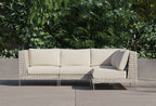 Canapé d'angle d'extérieur en résine tressée ajourée - 4 places